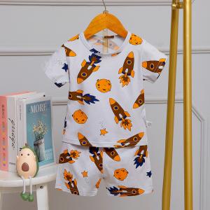 Quality Girls Lightweight Cotton Summer Pajamas Full Flower Top With Trouser Set wholesale