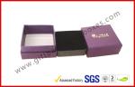 Foil Gold Apparel Gift Boxes / Wedding Ring Boxes With Black Velvet Foam