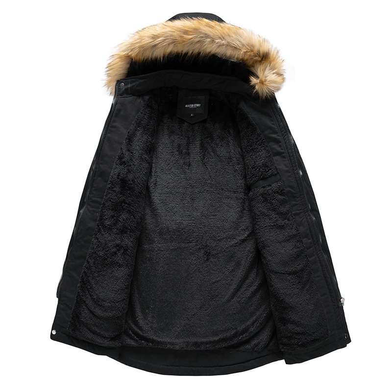 Winter Warm Water Proof Long Plus Size Utility Cotton Men Parka Coat Plus Size Trench Coats Jacket with Hooded