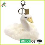 CPSIA Stuffed Swan Princess Flash Key Chain For Girls