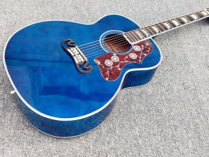 Quality Top quality Gibson Blue G200 classic acoustic guitar,Golden Hardware,Solid Sprue top,Factory Custom Maple body guitar wholesale