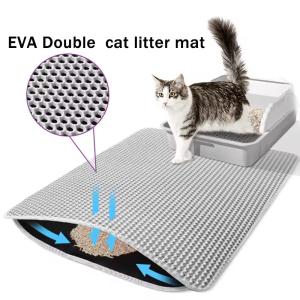 Quality Double Layer Waterproof Cat Litter Trapping Mat Non Slip Washable Cat Litter Box Mat wholesale