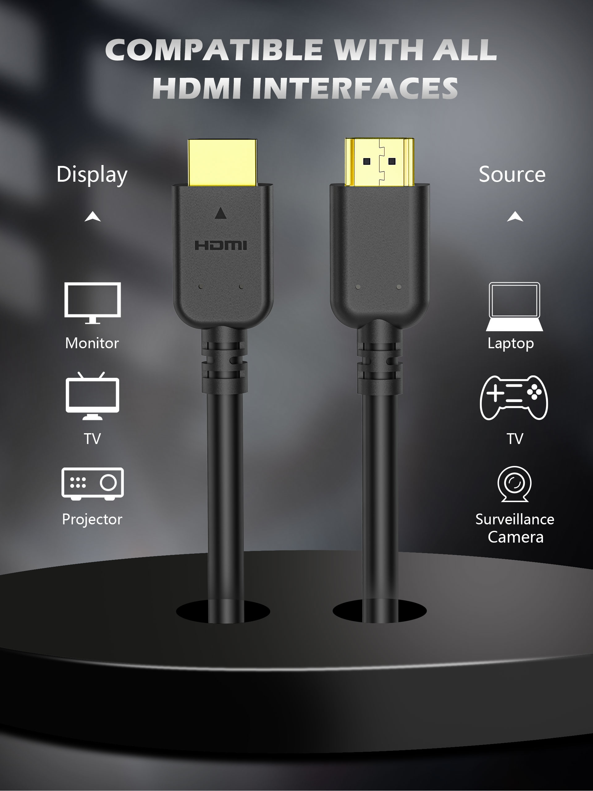 HDCP 2.2 2.3 8k@60hz Hdmi Cord , Playstation Compatible Hdmi Fiber Cable