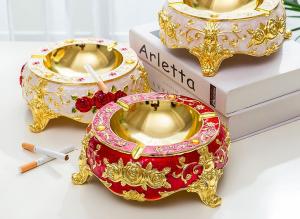 Quality Custom Logo Cigar Individual Retro Zinc Alloy Ashtray wholesale