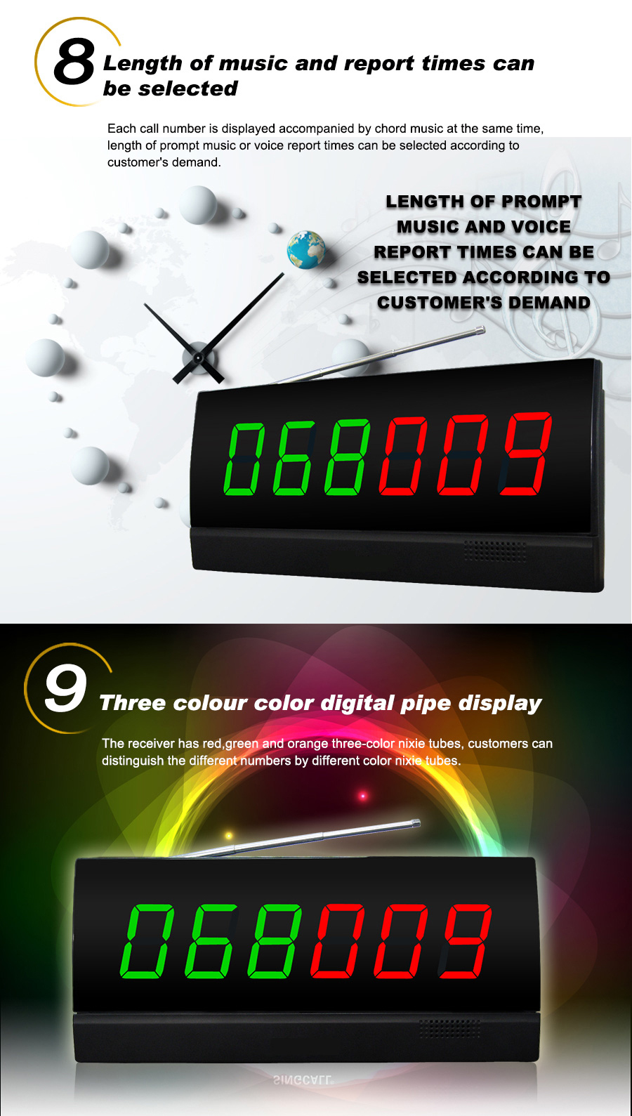 Wireless hotel room customer call center service equipment button buzzer and display paging system