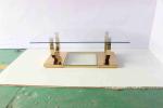 Ti Gold U Shaped Base 2 Piece Coffee Table Set Living Room Home Furniture