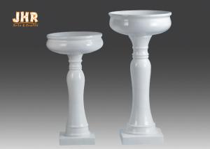 Quality Wedding Glossy White Fiberglass Flower Pots Lightweight Planters And Pots wholesale