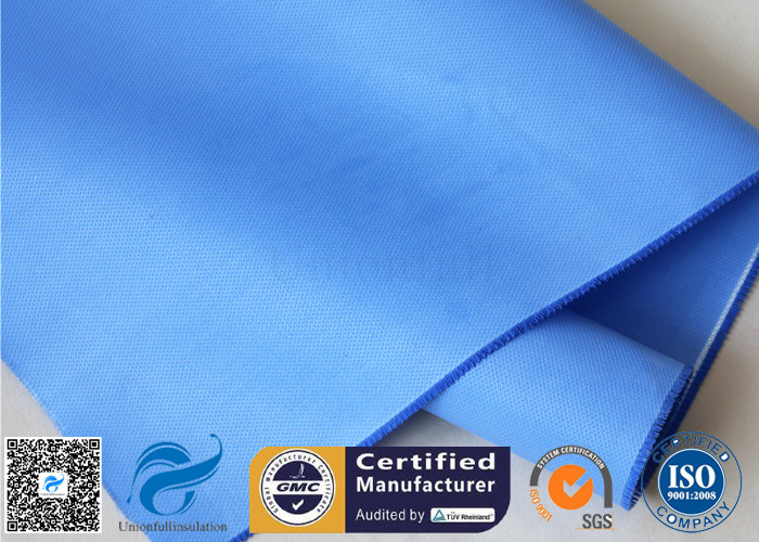 Blue Rubber Silicone Coated Fiberglass Fabric Thermal Insulation Cover 18oz