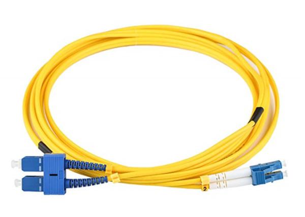 SC To LC Fibre Optic Patch Leads LSZH 9/125 Yellow Jacket Multiple Sizes