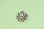 34L Rhinestone Buttons For Clothing Silver Ecofriendly Inlaid Flower Pattern