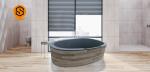 Oval Freestanding Artificial Stone Bathtub Acrylic Seamless Joint 170CM