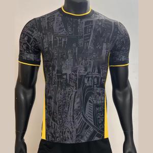 Quality Durable Fan Version Jersey 100% Polyester Fiber Black Football Training Jersey wholesale