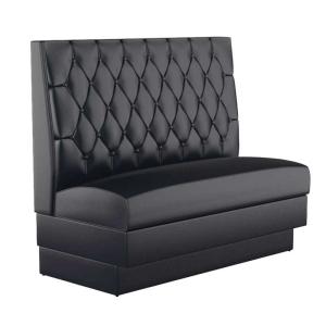 Quality Custom Restaurant Furniture Button Tufted Black Commercial Booth Seathing wholesale