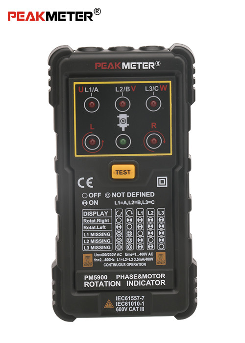 Durable Motor Phase Rotation Tester With Sequence And Rotating Magnetic Field Measurements