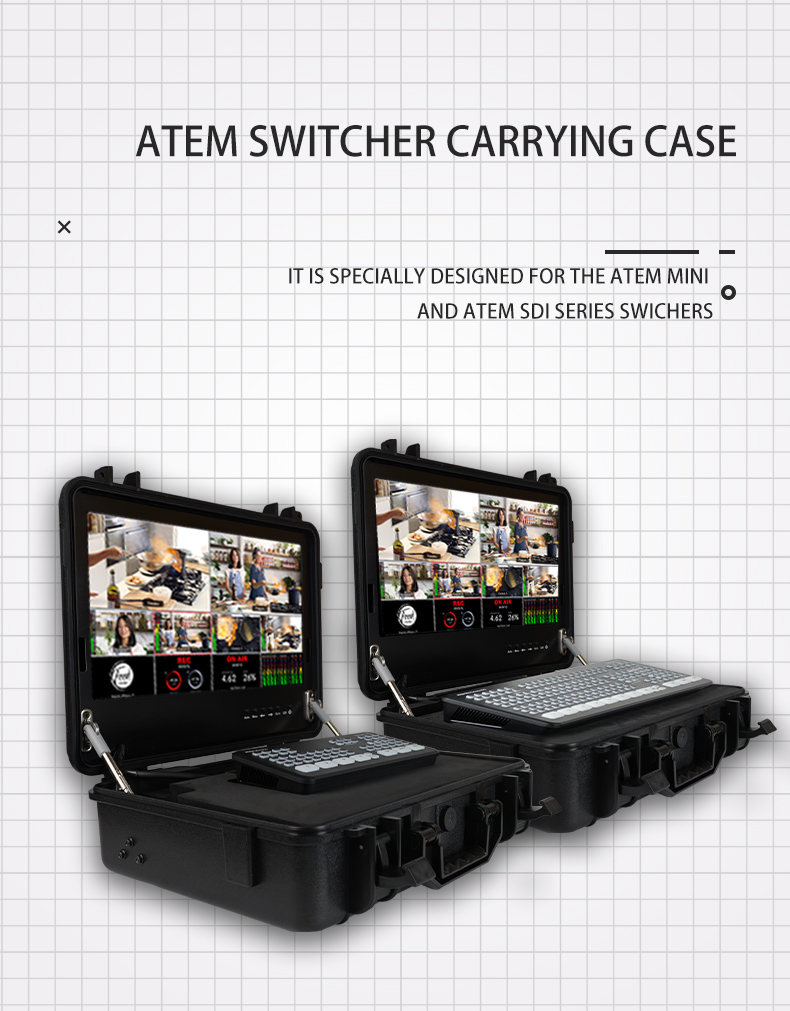 Professional Black Carrying Case for Blackmagic ATEM Switcher Portable and Protective
