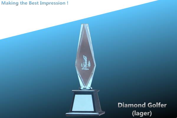 crystal trophy/crystal awards/decoration crystal/crystal golfer award/golfer