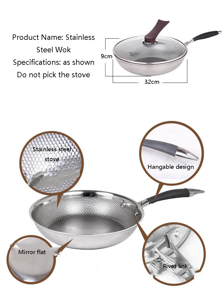 304 Stainless Steel Pot Set Combination Pot Set Thickened Three Layers Non Stick Cookware Pans Frying Set Pots and Pans