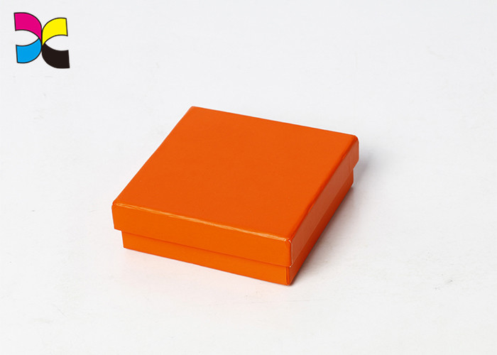Customized Printed Gift Boxes Orange Color Art Paper With Matte Lamination