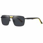 Neutral Metal Frame Sunglasses UV Blocking Square Polarized Glasses