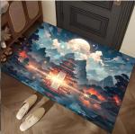 Cartoon Building Crystal Velvet Floor Carpets For Sofa Bedroom And Living Room