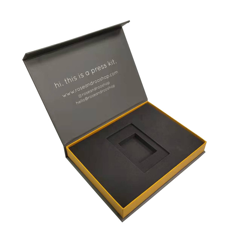 Custom logo Luxury Black Cardboard Smart Watch Magnetic Gift Packaging Box Single Watch with Foam Lining