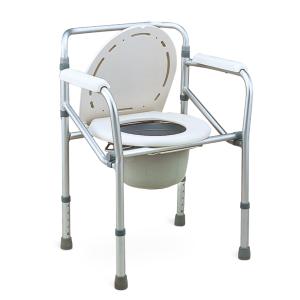 Quality Economic Hospital Toilet Portable Commode Chair With Bedpan Chromed Steel wholesale