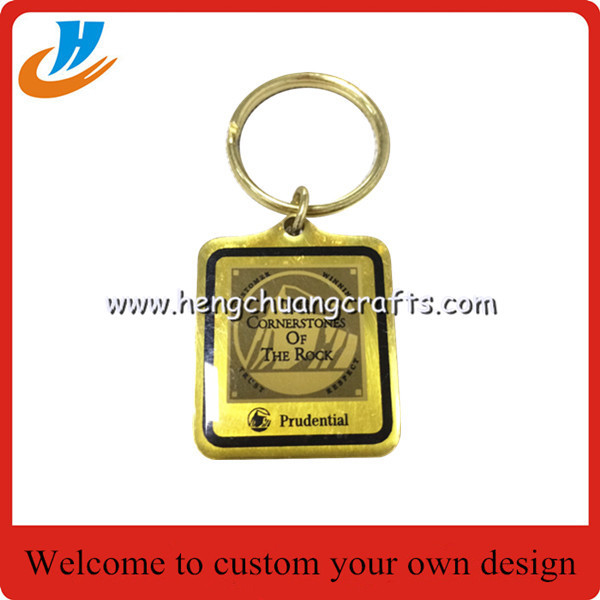 40-50mm Both side metal key chain/key ring with custom logo design/hard enamel process