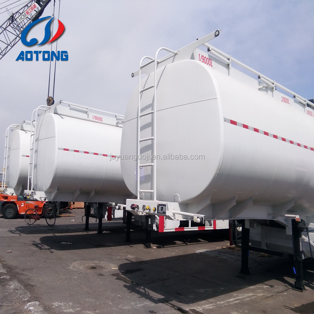 Fuel/Edible Oil Tanker Semi Trailer with Aluminium Alloy 3 Axles Cylindrical Tank