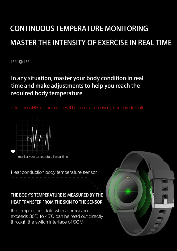 Temperature Rapid Round Shape Smartwatch Foot Pedal H10 Exerciser Calendar Smart Watch