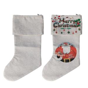 Quality Cuffed Linen Sublimation Blank Christmas Stockings 45*22cm With Personalization wholesale