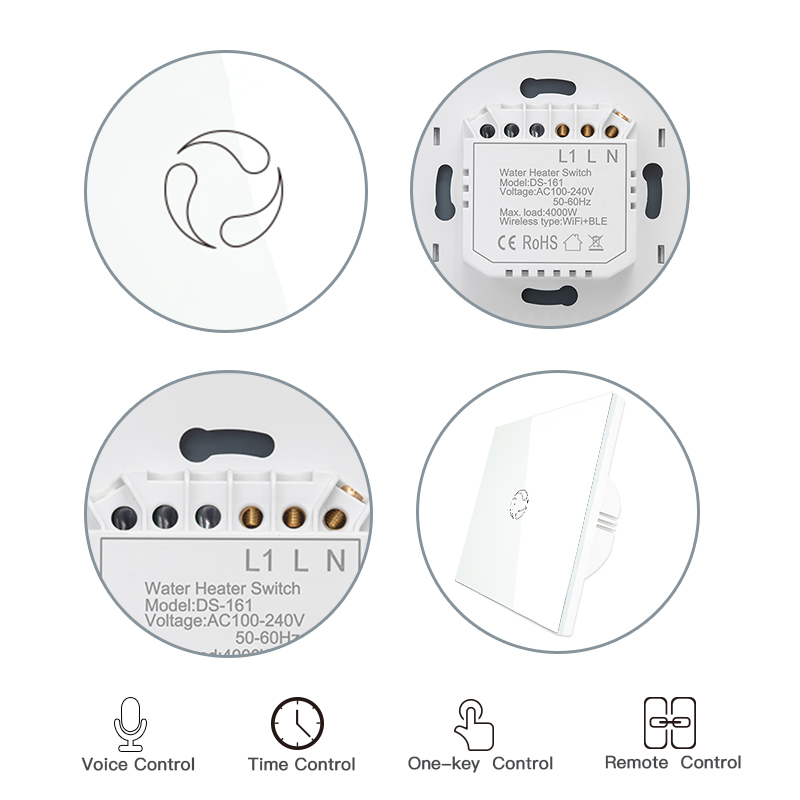 Smart Home System EU UK 20A Tuya Alexa Google Siri Voice Remote Control WiFi Water Heater Smart Switch