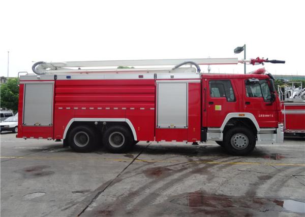 Red Painting 6×4 Drive Water Tower Fire Truck Welding Structure 20m Working
