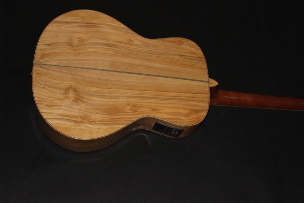 AAAA all Solid imported olive wood OM body custom guitar acoustic electric guitar