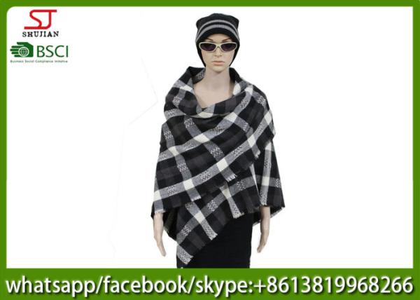 239g140*140cm100%Acrylic woven plaid poncho Hot sale high quality factory keep
