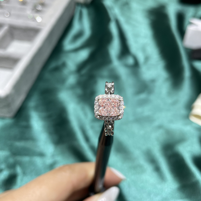 3.1ct Radiant Lab Grown Diamond Ring Pink Diamond Classic Tennis Jewelry Custom-Made Design