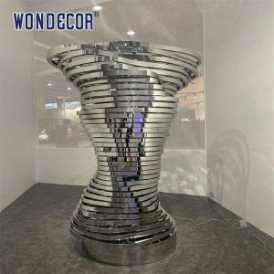 Quality Indoor Lighting Curved Brushed Stainless Steel Metal Interactive Art Sculpture wholesale