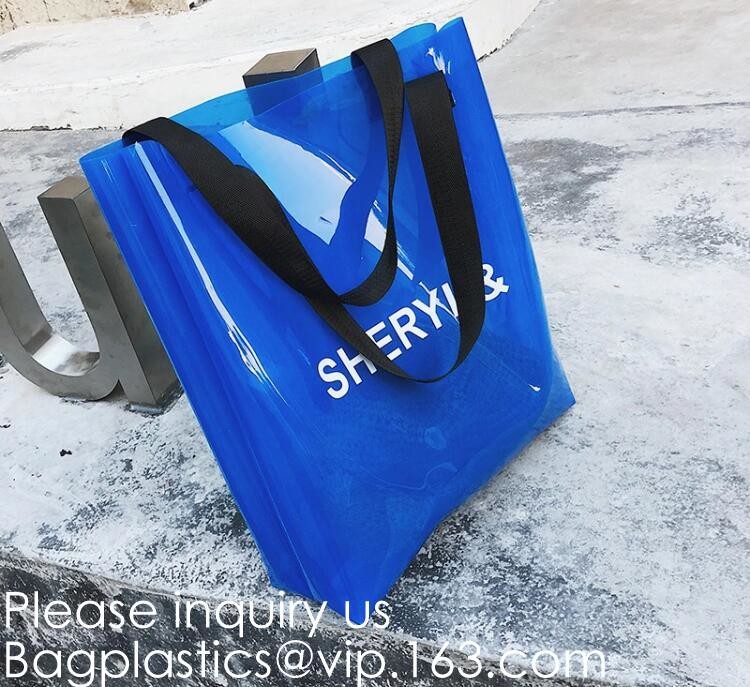 Custom Logo Home Textile Clear Vinyl PVC Plastic Quilt Blanket Zipper Bag With Handles,promotional pvc shopping bag