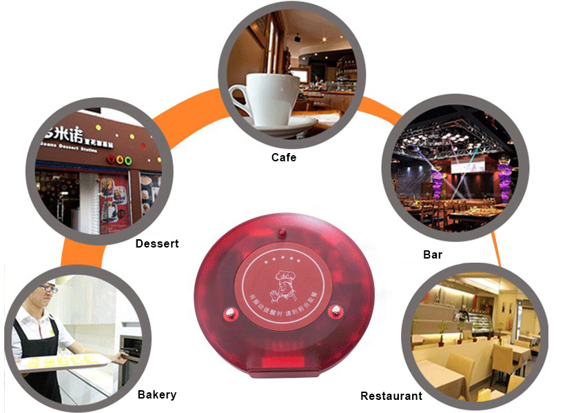 Wholesale top sales 1 keyboard with 10 red pagers wireless restaurant coaster pager system