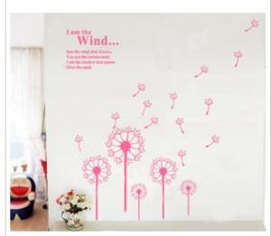 Quality Contemporary Cool Custom Vinyl Wall Decoration Flower Stickers LY-025,Floral Wall Stickers wholesale