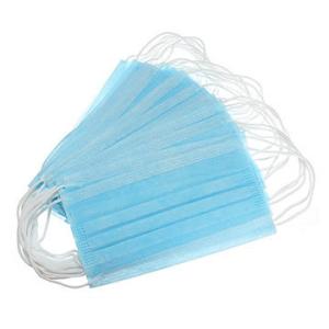 Quality Earloop Procedure Masks 3 Ply Disposable Face Mask Blue And White wholesale