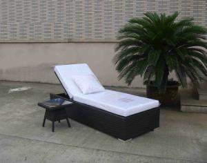 Quality Outdoor Folding Chaise Lounge , Rattan Wicker Beach Sunlounger wholesale