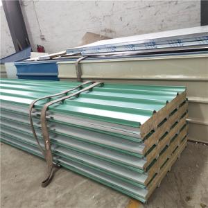 Quality 0.476 lotus green ansteel brand rock wool sandwich panels for roof wholesale