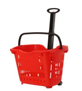 Quality Green Supermarket 2 Wheeled Shopping Trolley Grocery Store Cart Customized wholesale