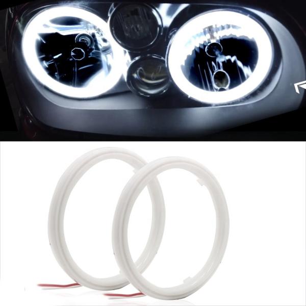 Cotton Light Cob Led Angel Eyes Car Headlight Aperture 70MM RED BLUE Fog Lamp 12