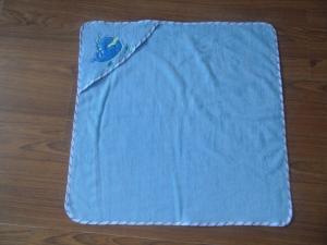 Quality blue square baby towel,cotton hooded bath towels wholesale