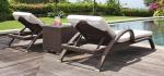 Modern Outdoor garden wicker furniture beach chair PE Rattan Chaise lounge chair