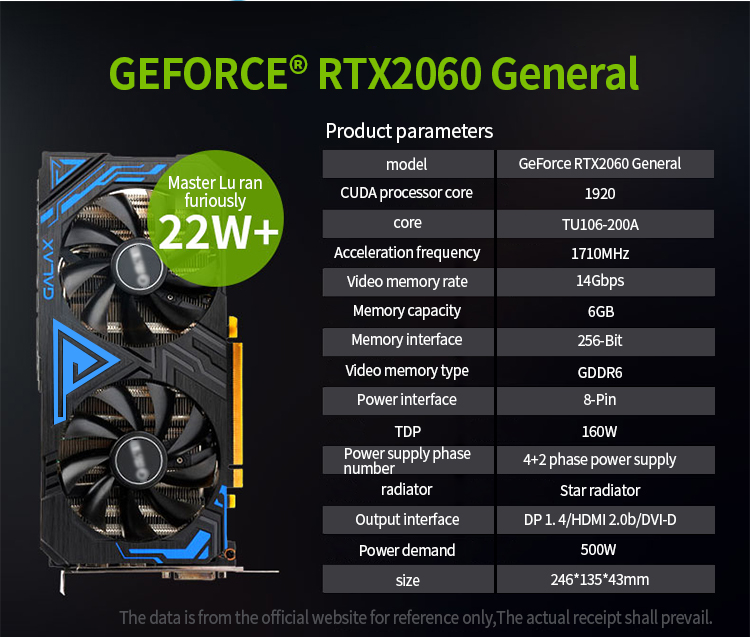 192bit PC Gaming Graphics Cards Nvidia GeForce RTX 2060 6GB Graphics Card GDDR6
