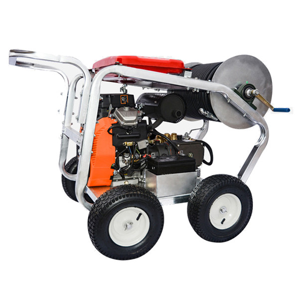 Gasoline Water Jet Drain Cleaner Machine 200bar Pipe Sewer Dredging Cleaning