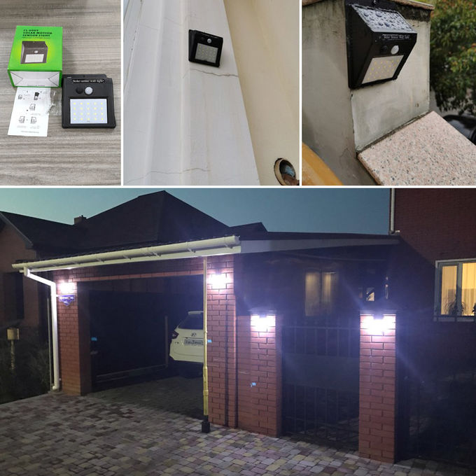6000K 20 Leds PIR Outdoor Wireless Solar Wall Light For Pathway