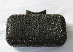 Women Black Beaded Rhinestone Evening Bags Sparkly For Webbing Party